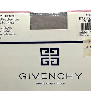 Givenchy Shimmery Ultra Sheer Leg Control Top Pantyhose Size D Silver Fox 15 Den
